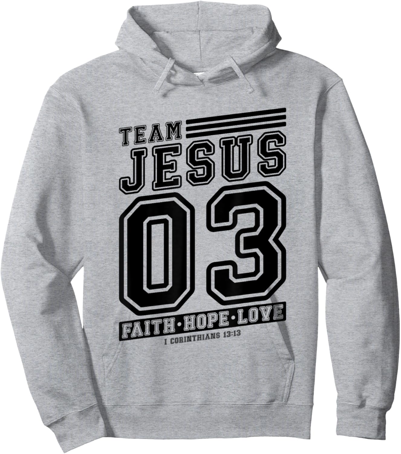 Christian - Team Jesus 03 Faith Hope Love Hoodie - Hoodie | Ash