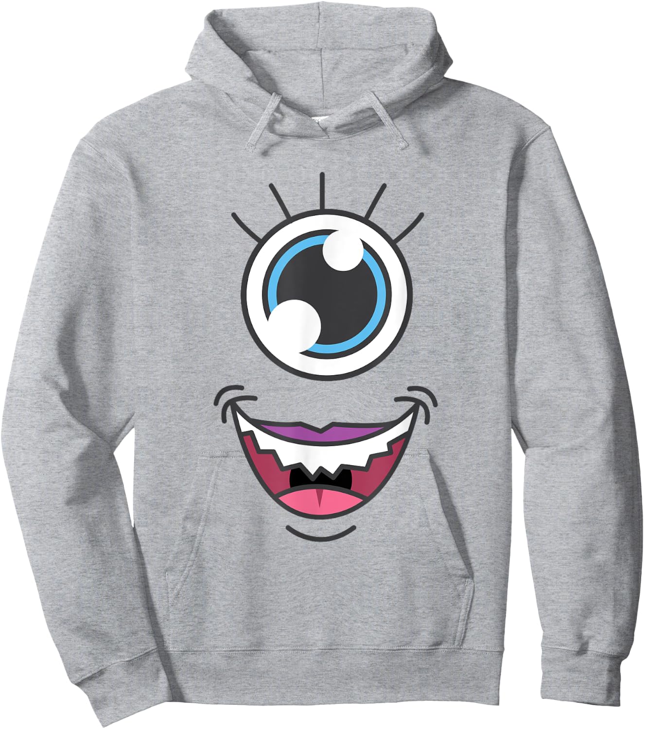 Funny Scary Monster Eyeball Face Halloween Hoodie - Hoodie | Ash