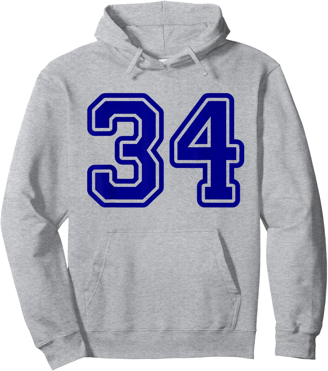 Number #34 Blue Sport Varsity Number 34 Hoodie - Hoodie | Ash