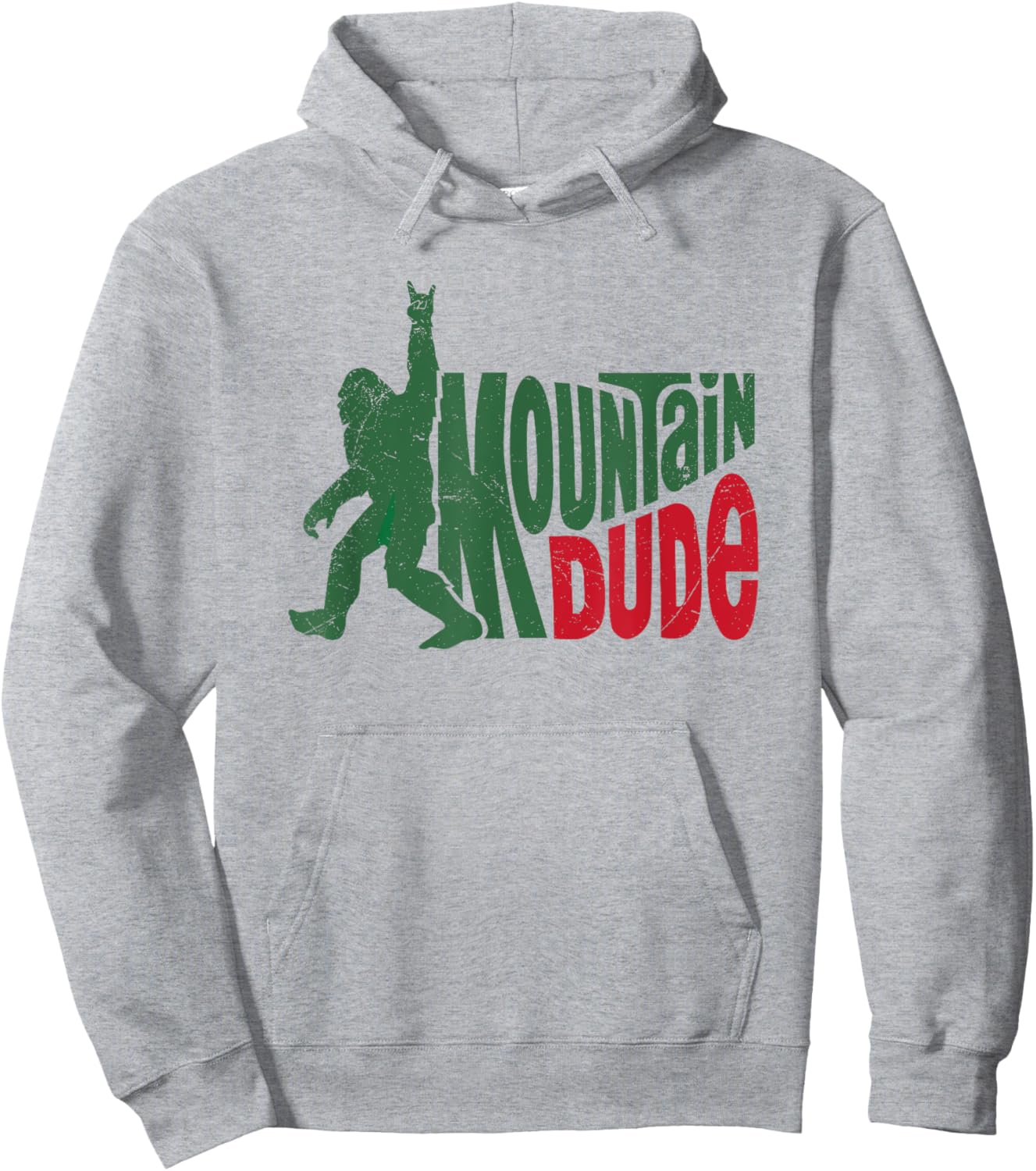Mountain Dude Funny Bigfoot Sasquatch Hiking Hoodie - Hoodie | Ash