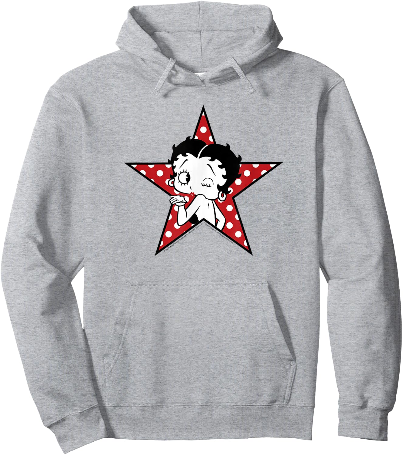 Betty Boop Betty Blowing Kiss Star Hoodie - Hoodie | Ash