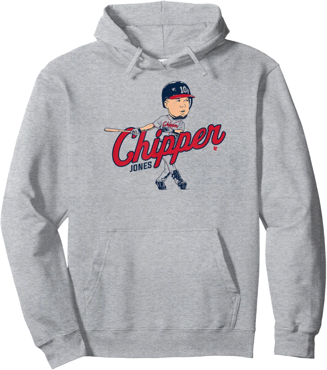 Chipper Jones - Caricature - Atlanta Baseball Hoodie - Hoodie | Ash