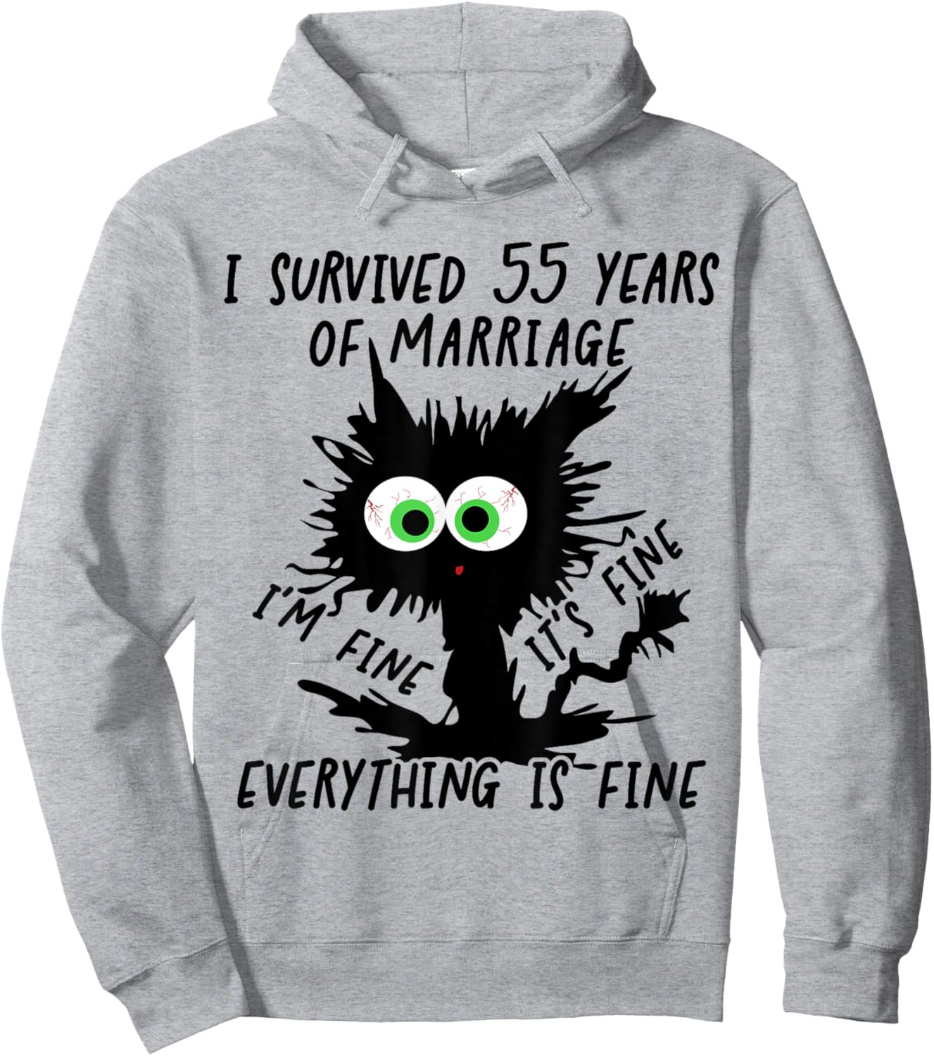 Emerald Wedding I Survived 55 Years Of Marriage Hoodie - Hoodie | Ash