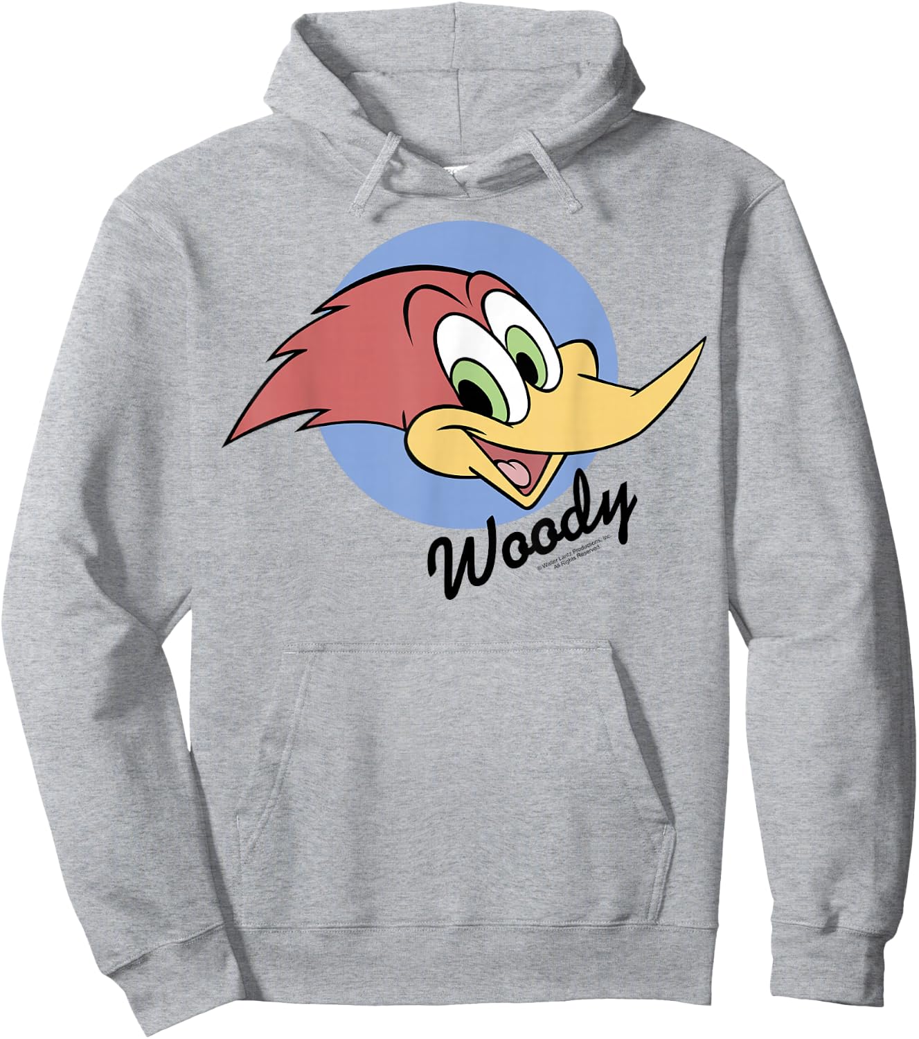 Woody Woodpecker Bold Circle Face Portrait Hoodie - Hoodie | Ash