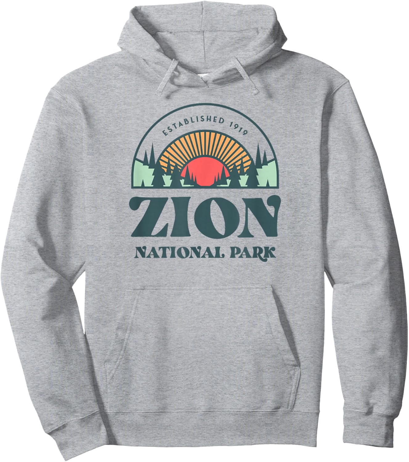 Retro Style Utah Zion National Park Hoodie - Hoodie | Ash
