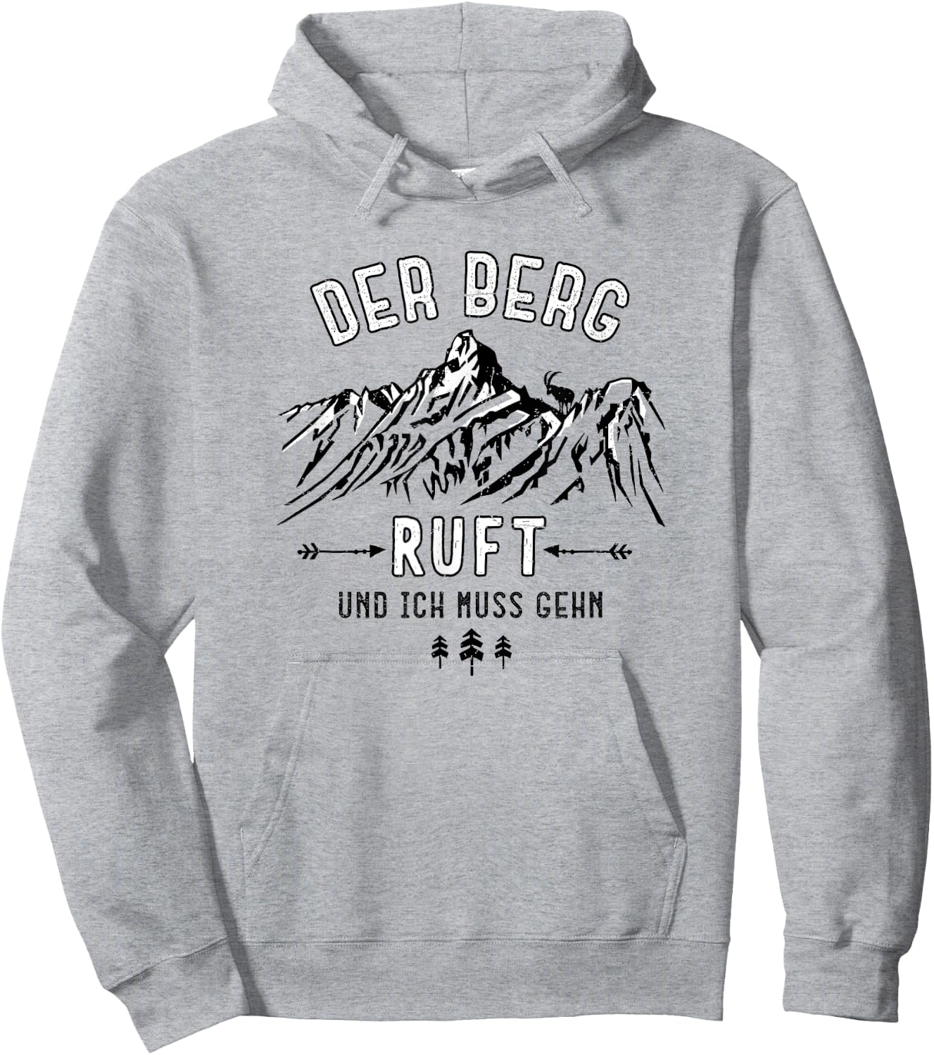 Der Berg ruft - Mountains Calling in german Hoodie - Hoodie | Ash
