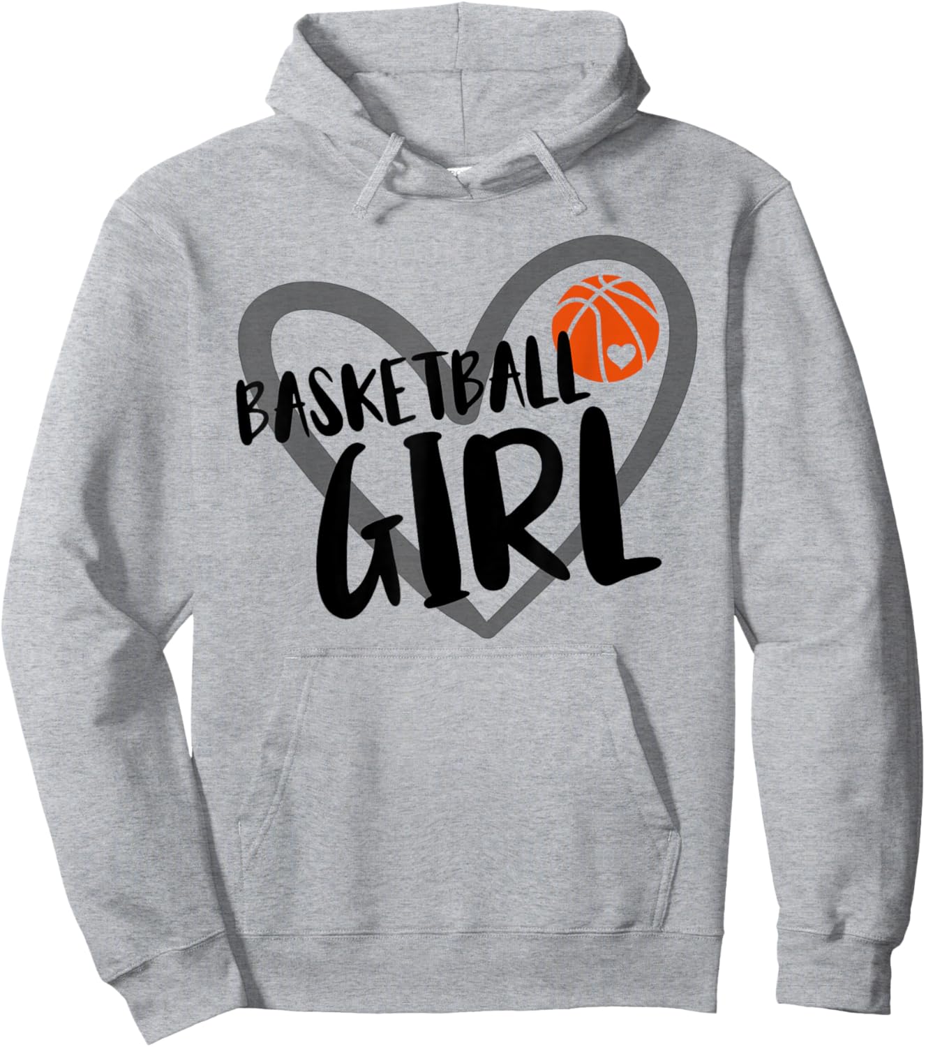 Basketball Girl Heart Hoodie - Hoodie | Ash