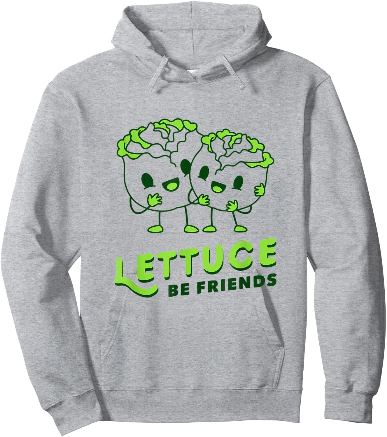 Lettuce Be Friends - Cute Lettuce Pun Hoodie - Hoodie | Ash