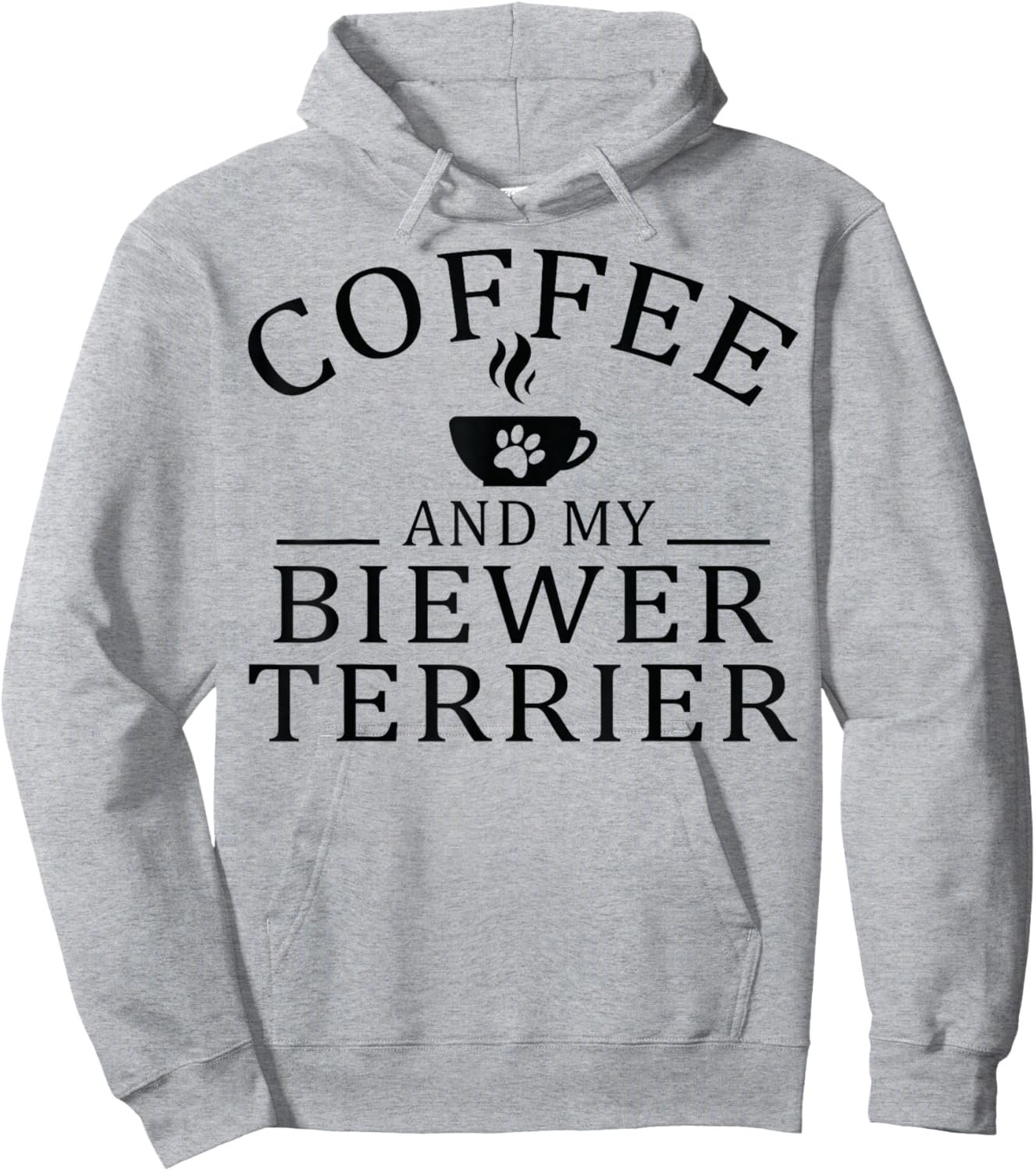 Biewer Terrier Dog And Coffee Hoodie - Hoodie | Ash