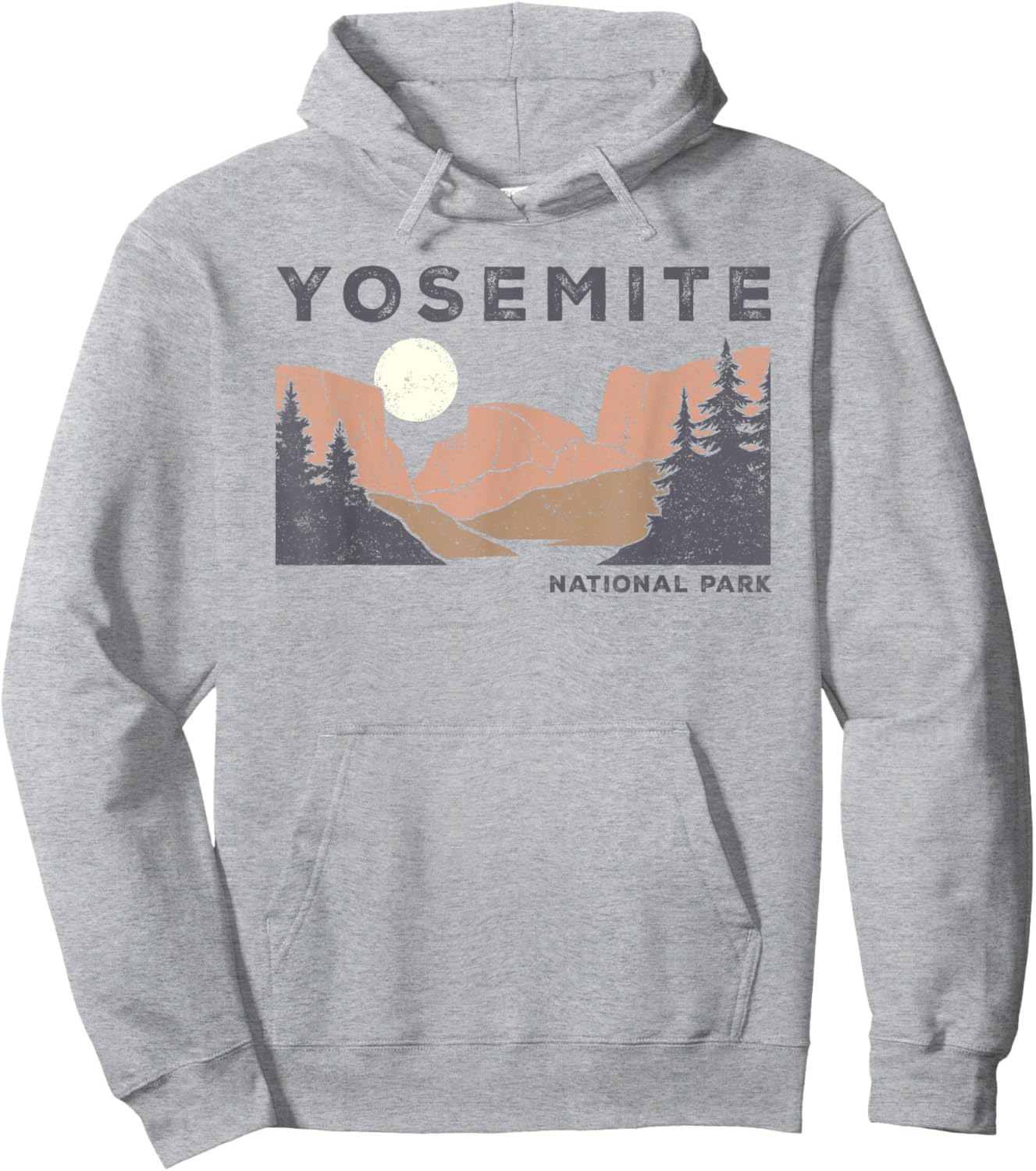 Retro Yosemite Half-Dome National Park Vintage Hoodie - Hoodie | Ash