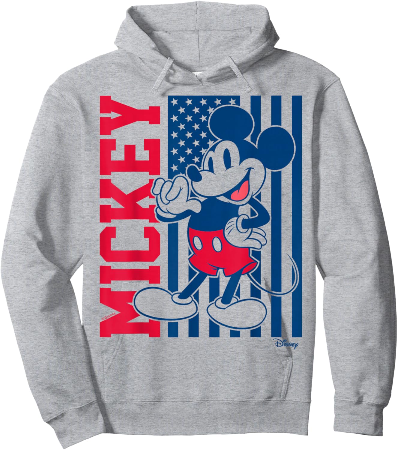 Mickey Mouse - American Flag Fourth of July Hoodie - Hoodie | Ash