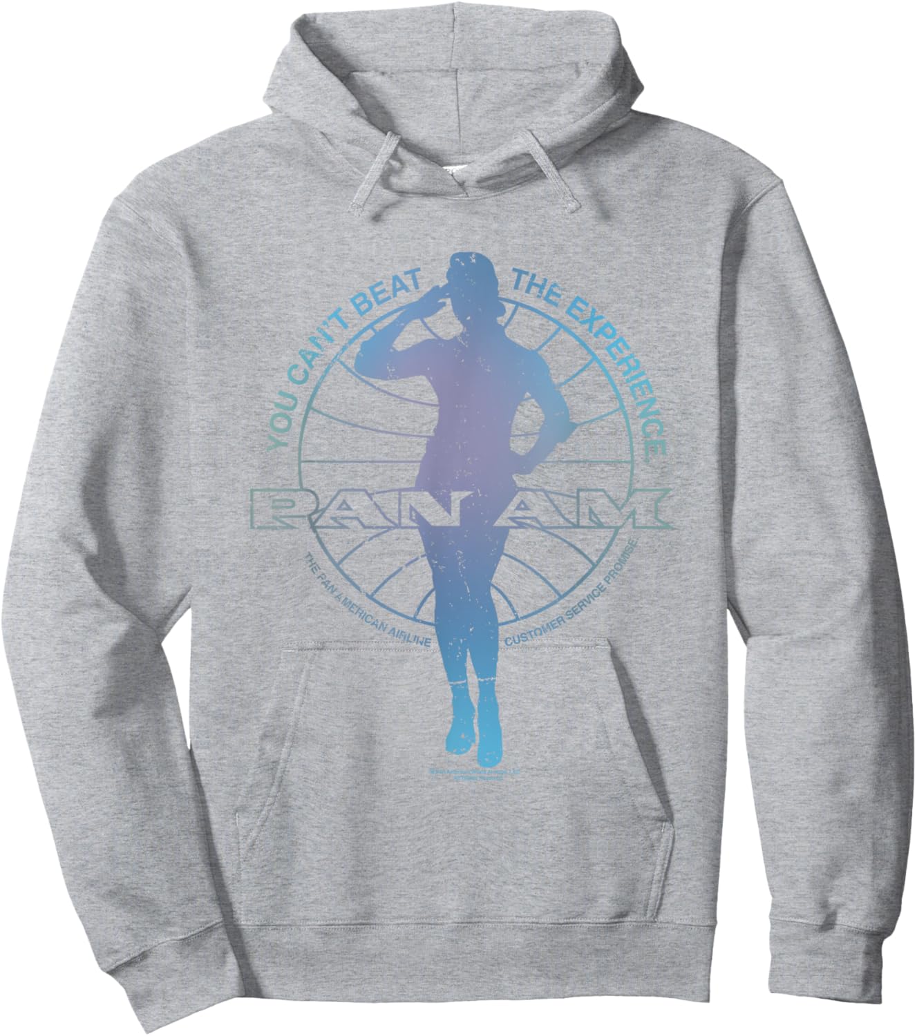 Pan Am Flight Attendant Salute Silhouette Hoodie - Hoodie | Ash