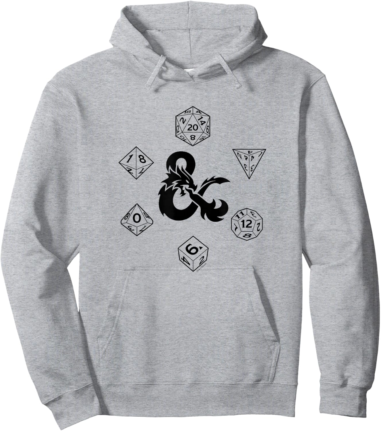 Dungeons & Dragons Hexagon Dice Circle Layout Hoodie - Hoodie | Ash