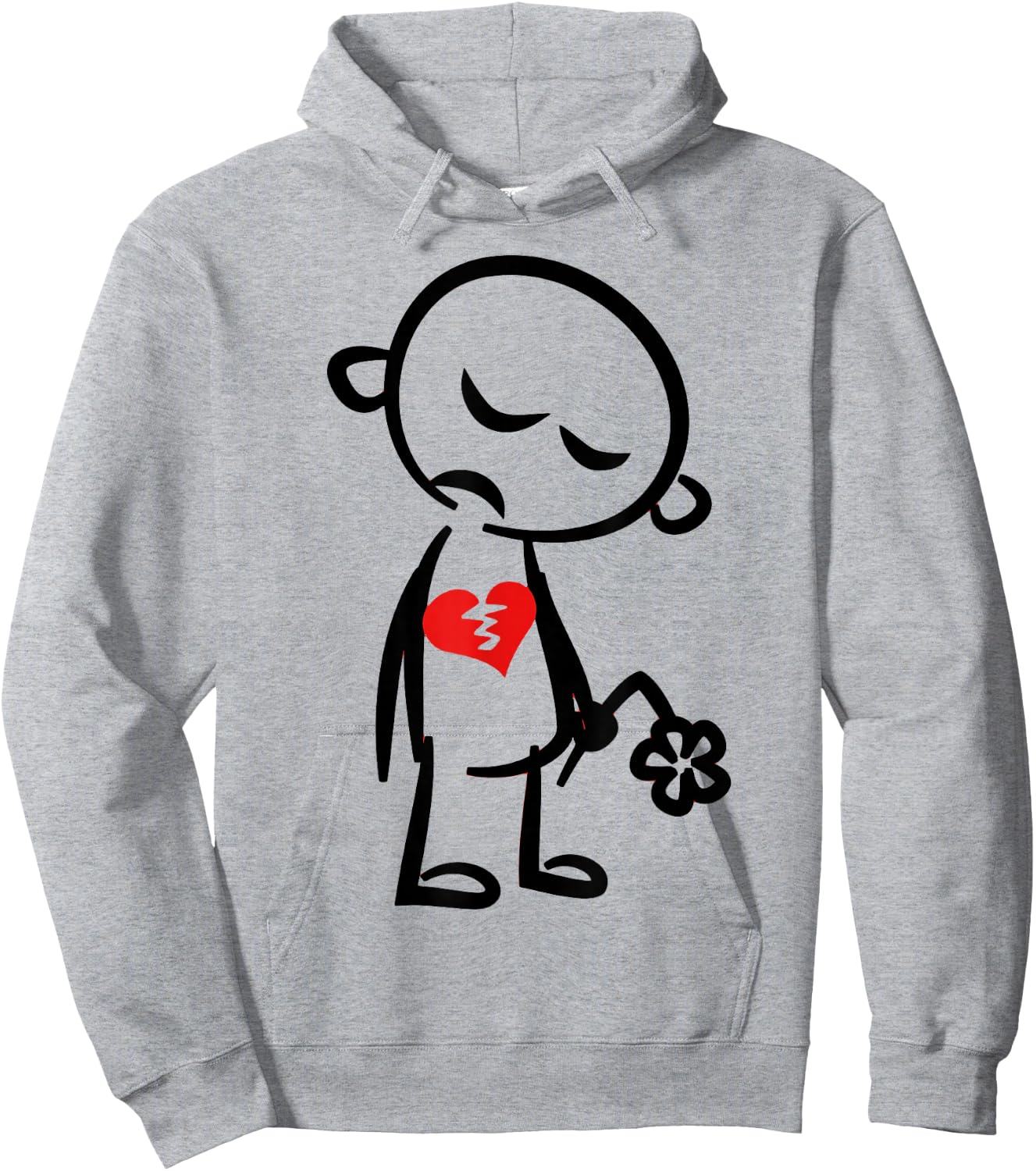 Broken Heart Valentine Hoodie - Hoodie | Ash