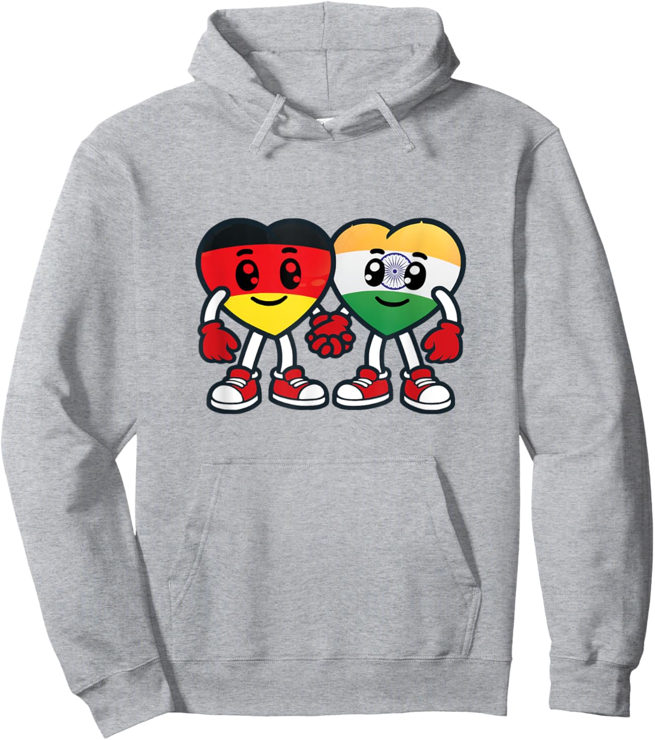 Freundschaftsherzen Deutschland Und Indien Hoodie - Hoodie | Ash