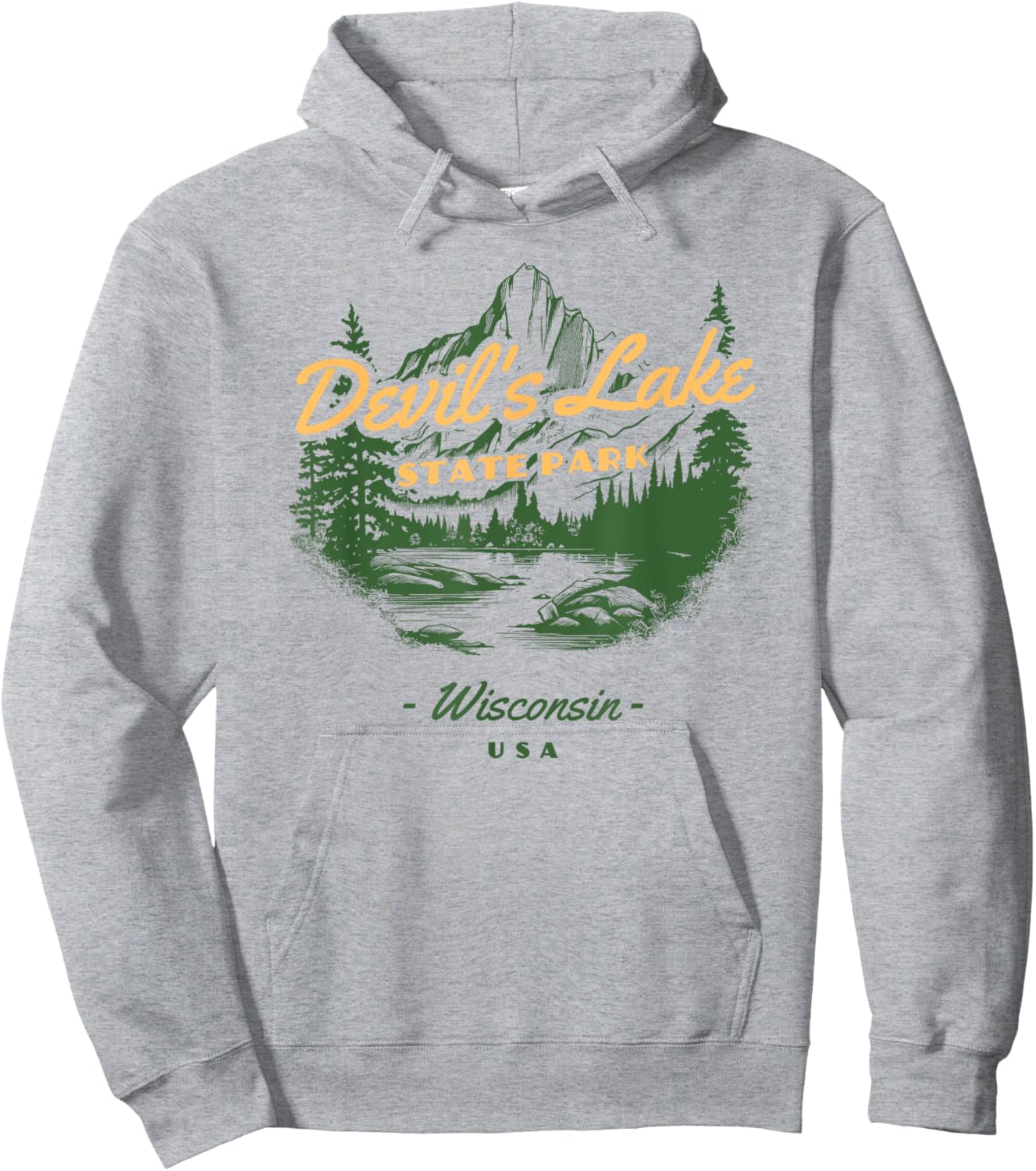 Devil's Lake State Park Wisconsin Retro Vintage Hoodie - Hoodie | Ash
