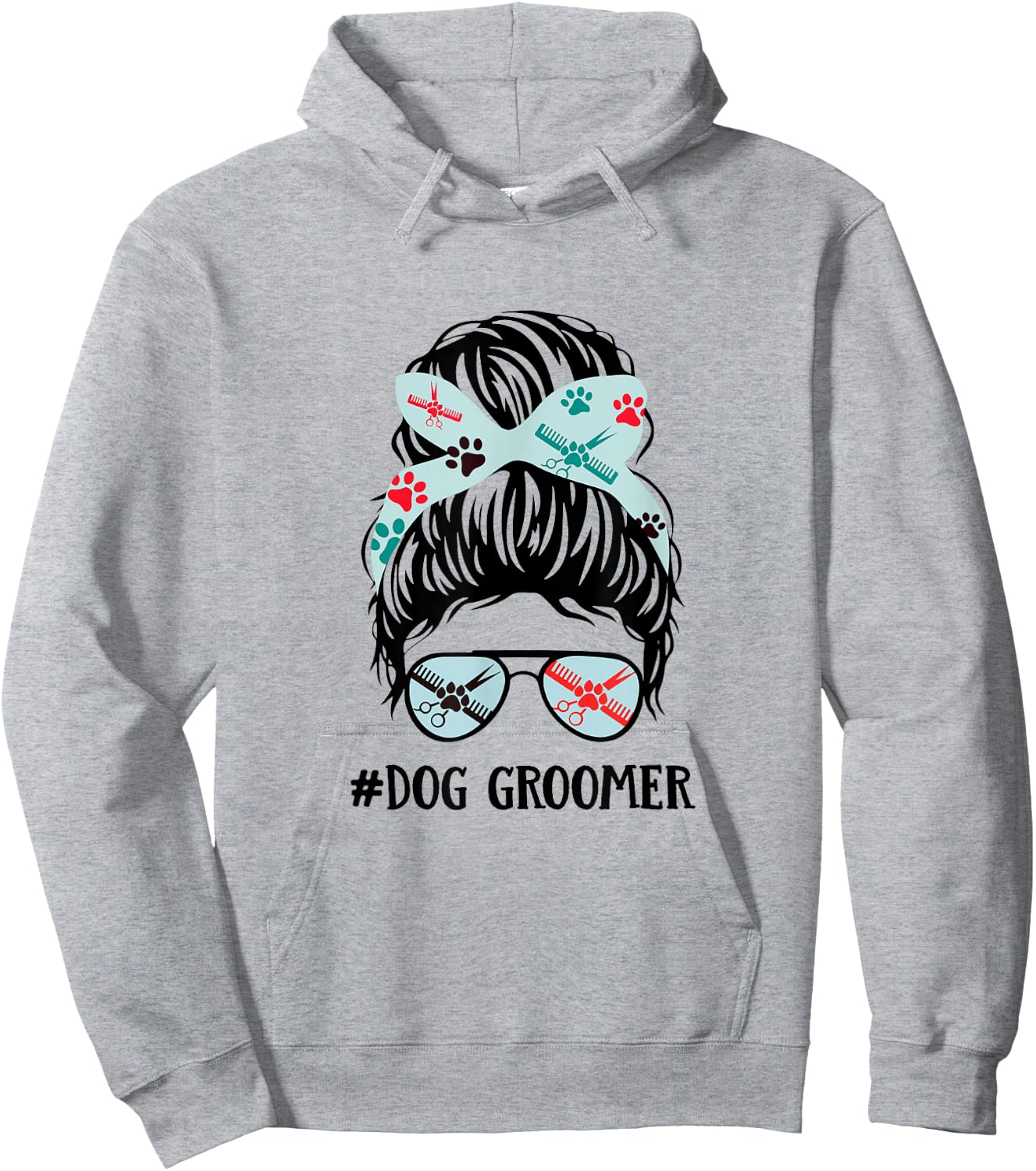 Dog Groomer Gift: Paw Print for Dog Lovers Hoodie - Hoodie | Ash
