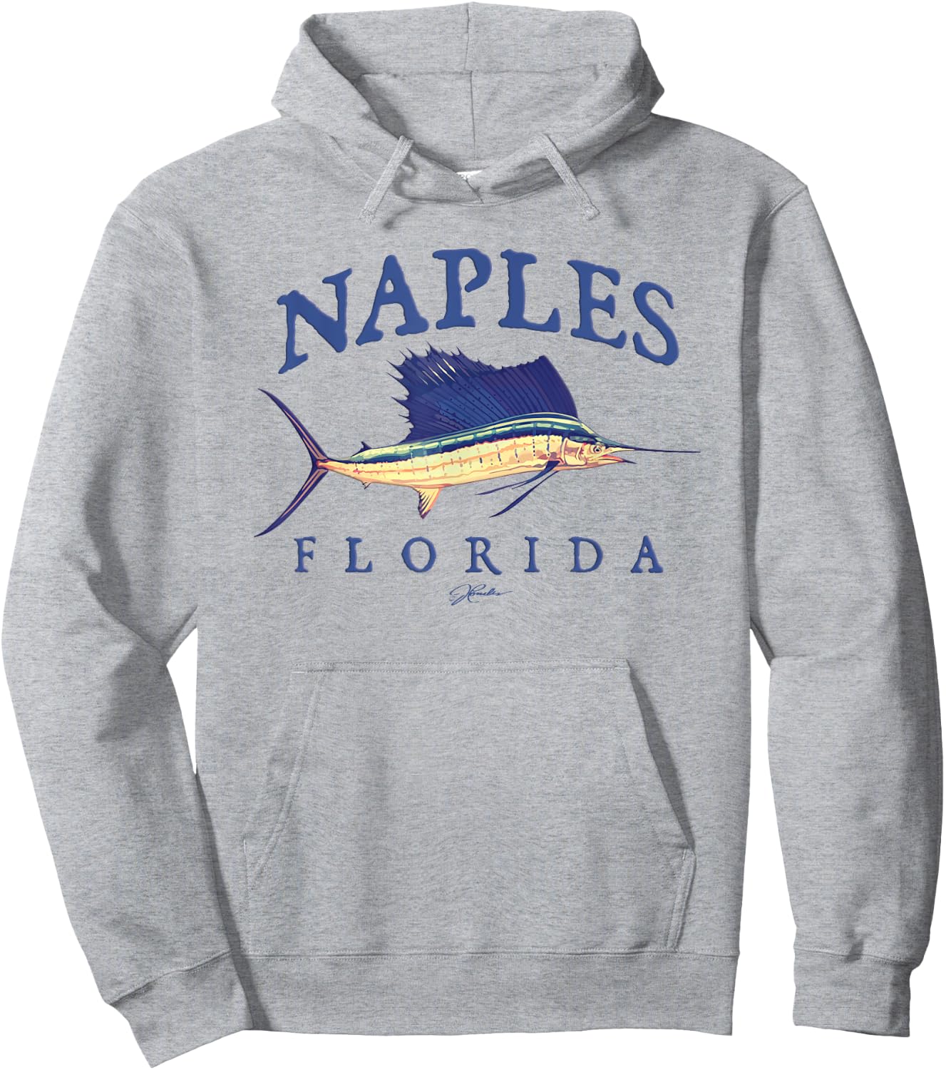 JCombs: Naples, FL, Vintage Sailfish Hoodie - Hoodie | Ash