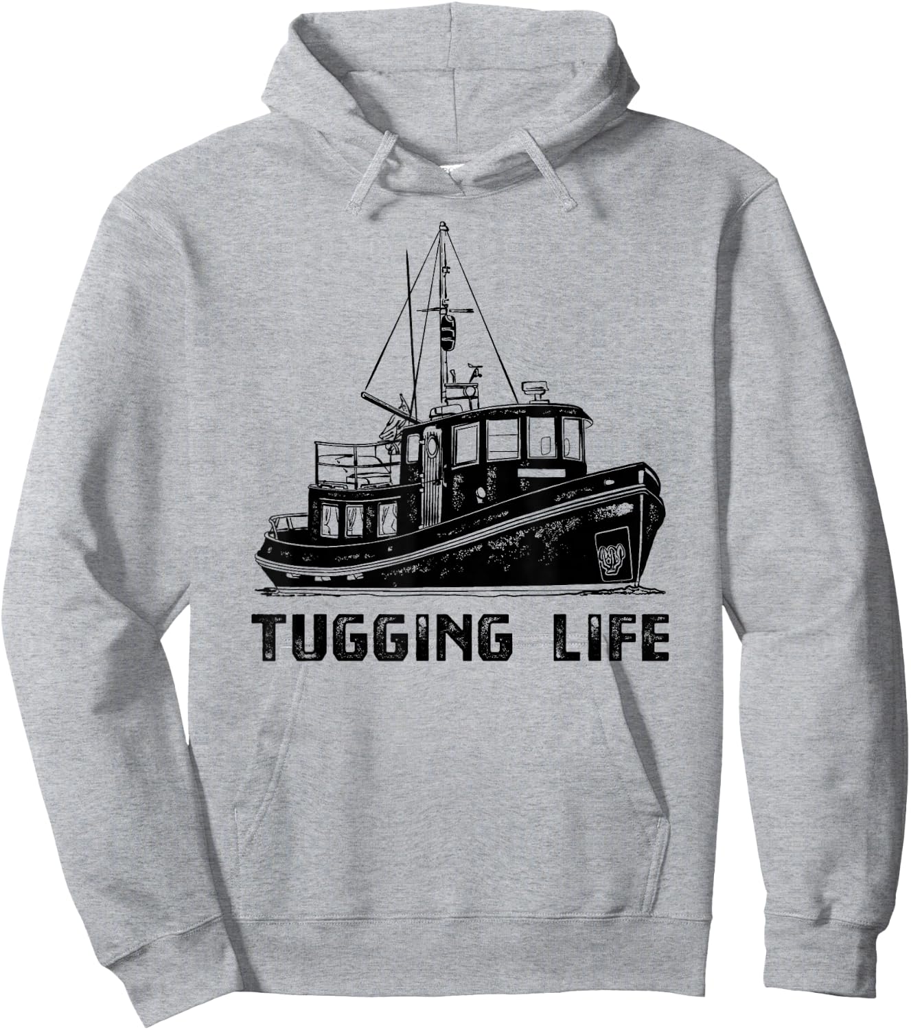Ship Tugboat , Tugging Life Towboat Apparel Hoodie - Hoodie | Ash