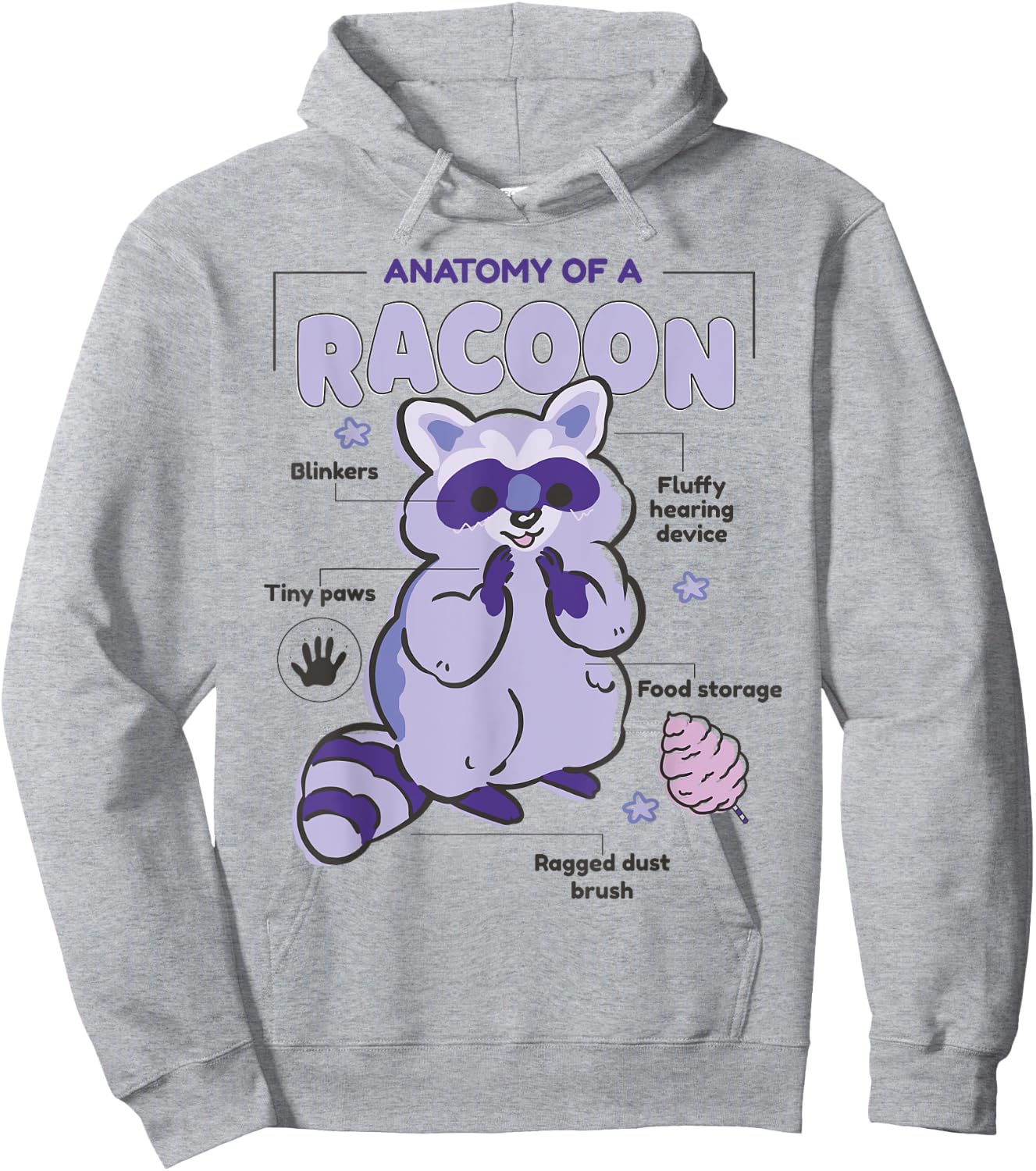 Anatomy Of A Racoon Hoodie - Hoodie | Ash