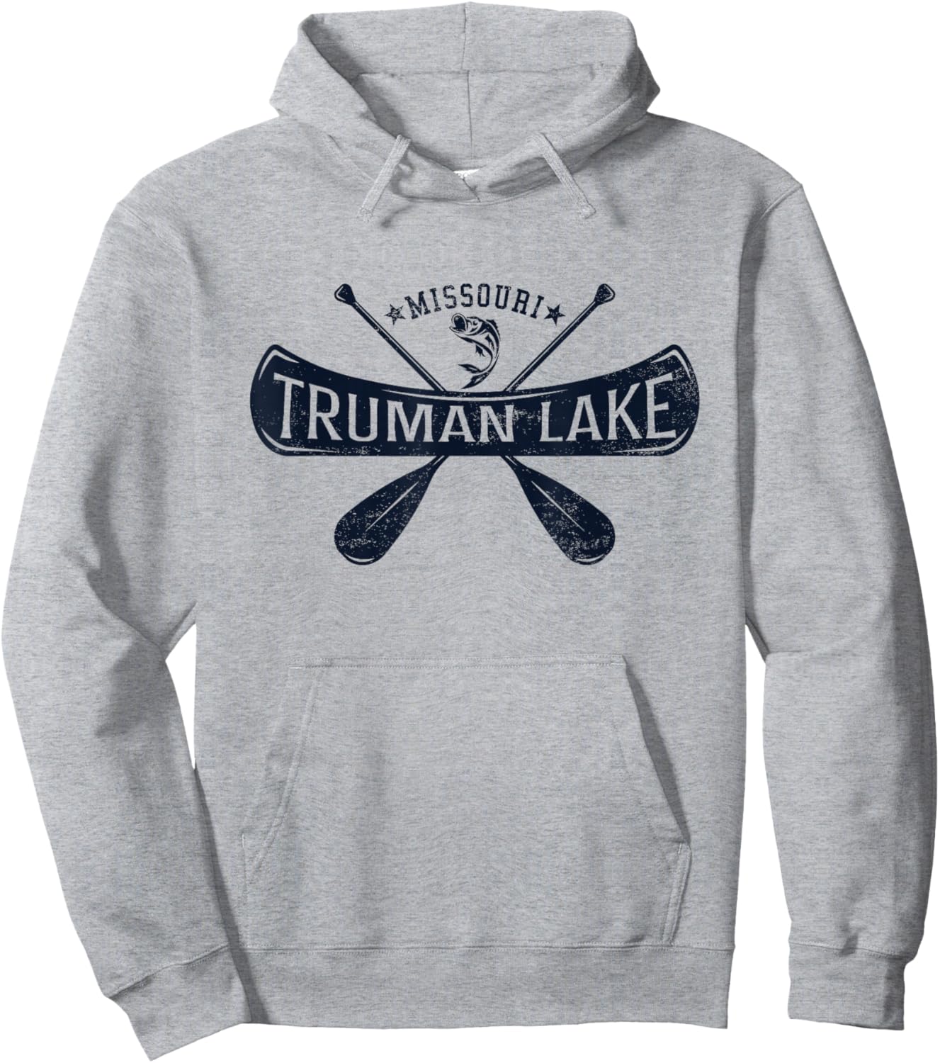 Truman Lake Missouri Vintage Distressed Hoodie - Hoodie | Ash