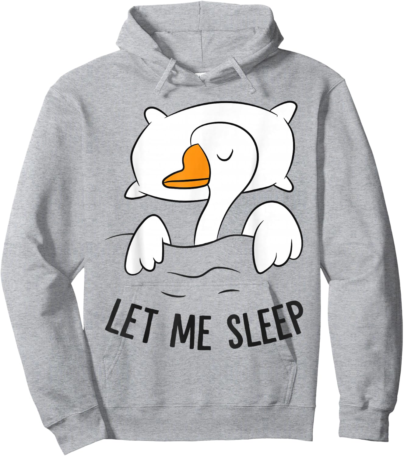 Tired Goose Let Me Sleep Funny Goose Pajama Hoodie - Hoodie | Ash