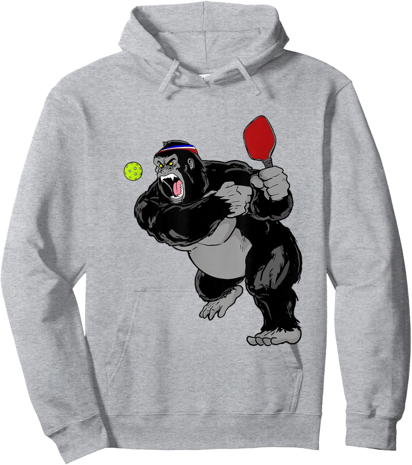 Pickleball King Dink Pickleball Gorilla Hoodie - Hoodie | Ash