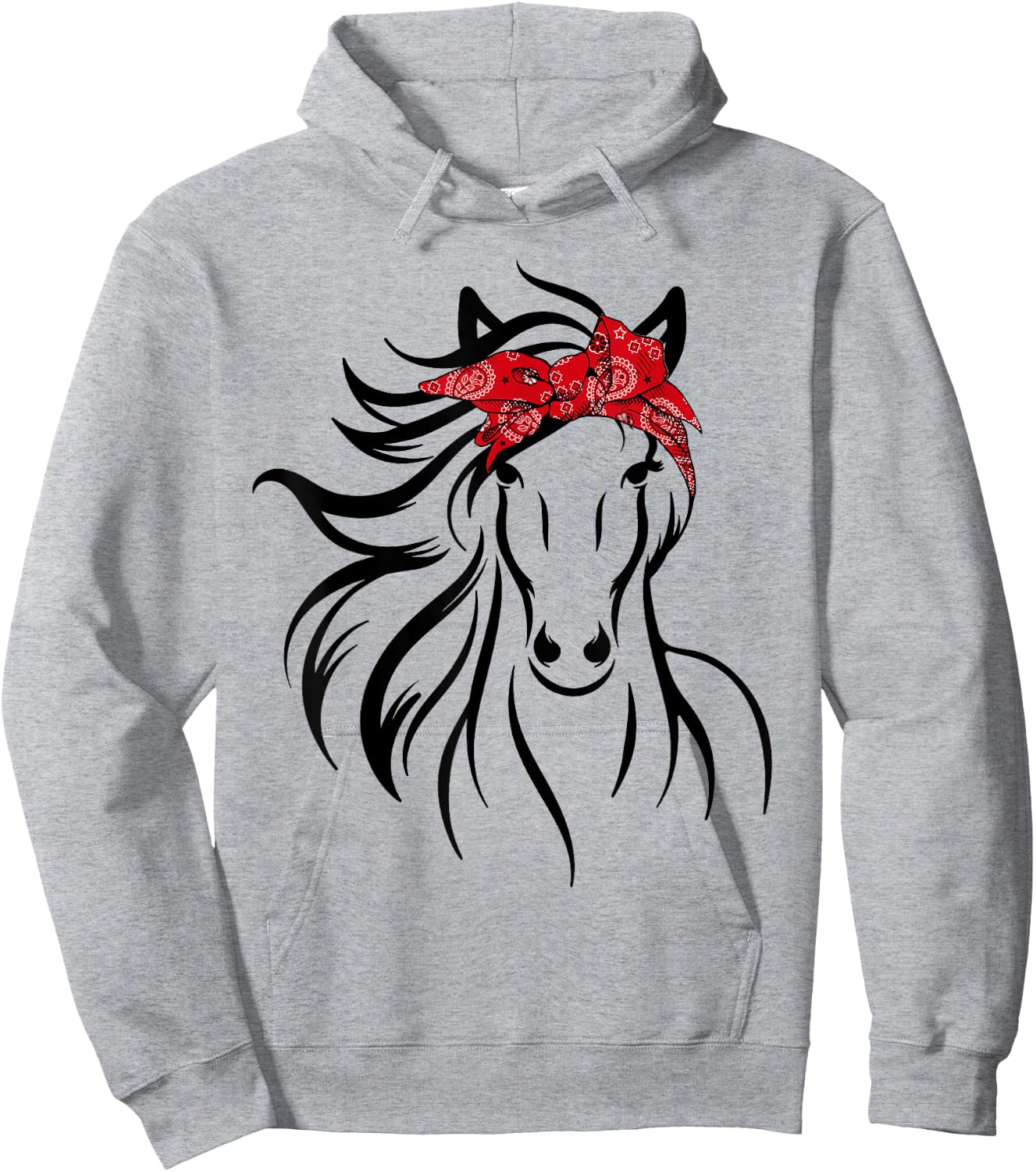 Horse Bandana for Horseback Riding Horse Lover Hoodie - Hoodie | Ash