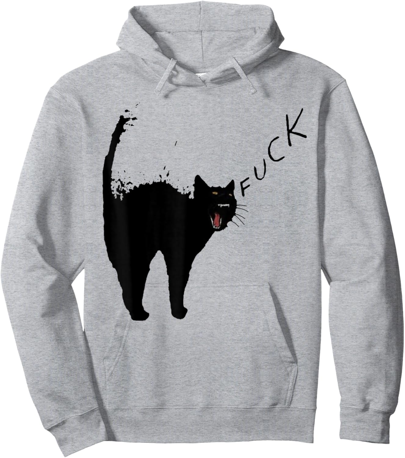Angry - Black Cat - Fuck Yelling Art Hoodie - Hoodie | Ash