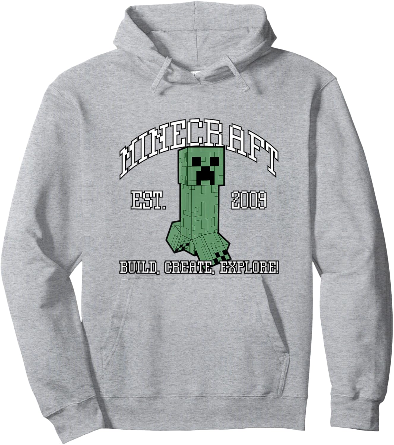 Minecraft Creeper Build Create Explore Est 2009 Hoodie - Hoodie | Ash