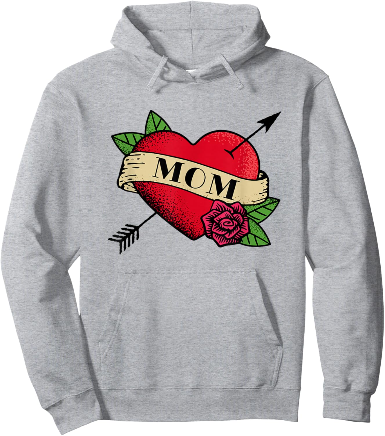 Heart Mom Tattoo Hoodie - Hoodie | Ash