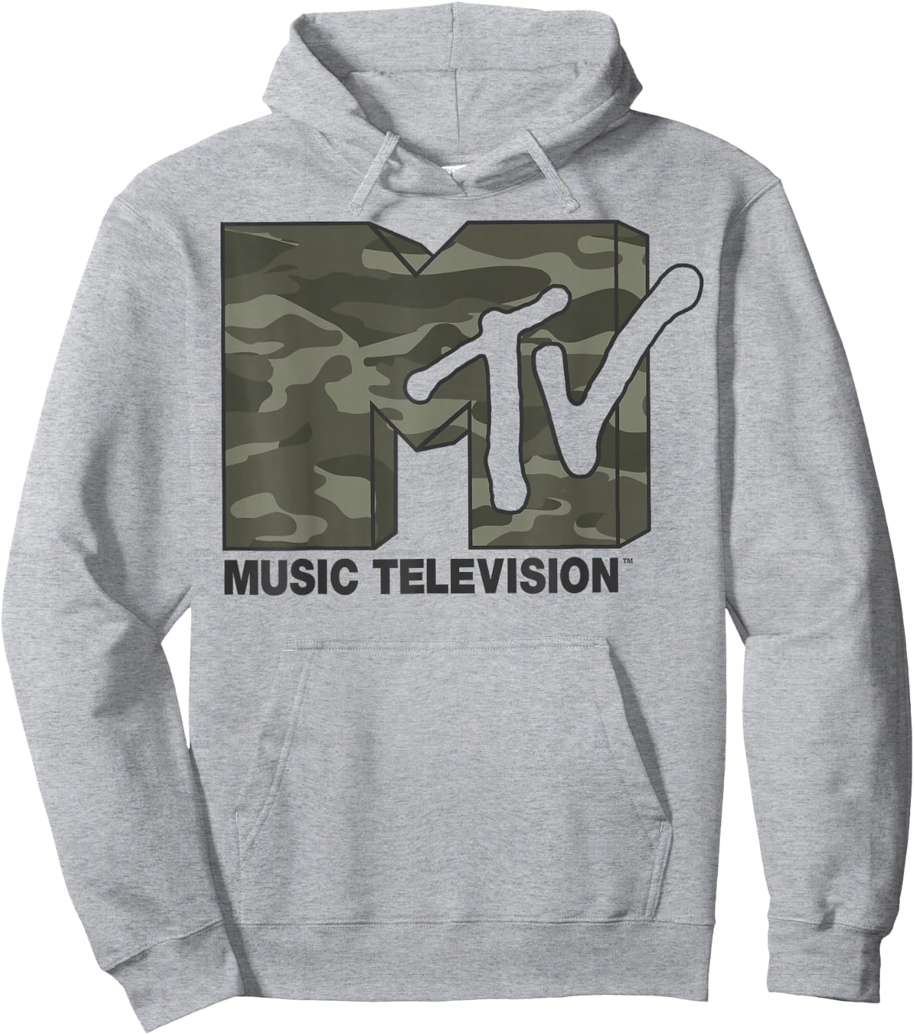 MTV Camouflage Logo Graphic Hoodie - Hoodie | Ash