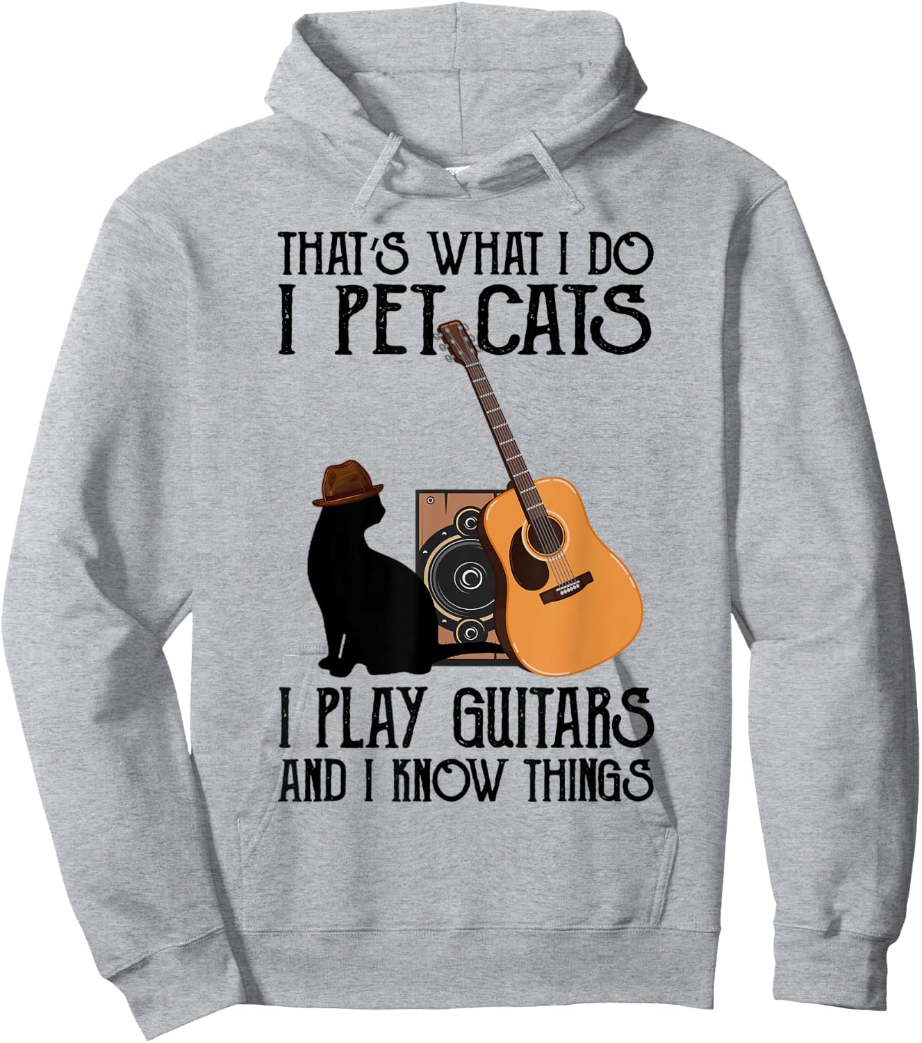 That's What I Do I Pet Cats I Play Guitars Hoodie - Hoodie | Ash