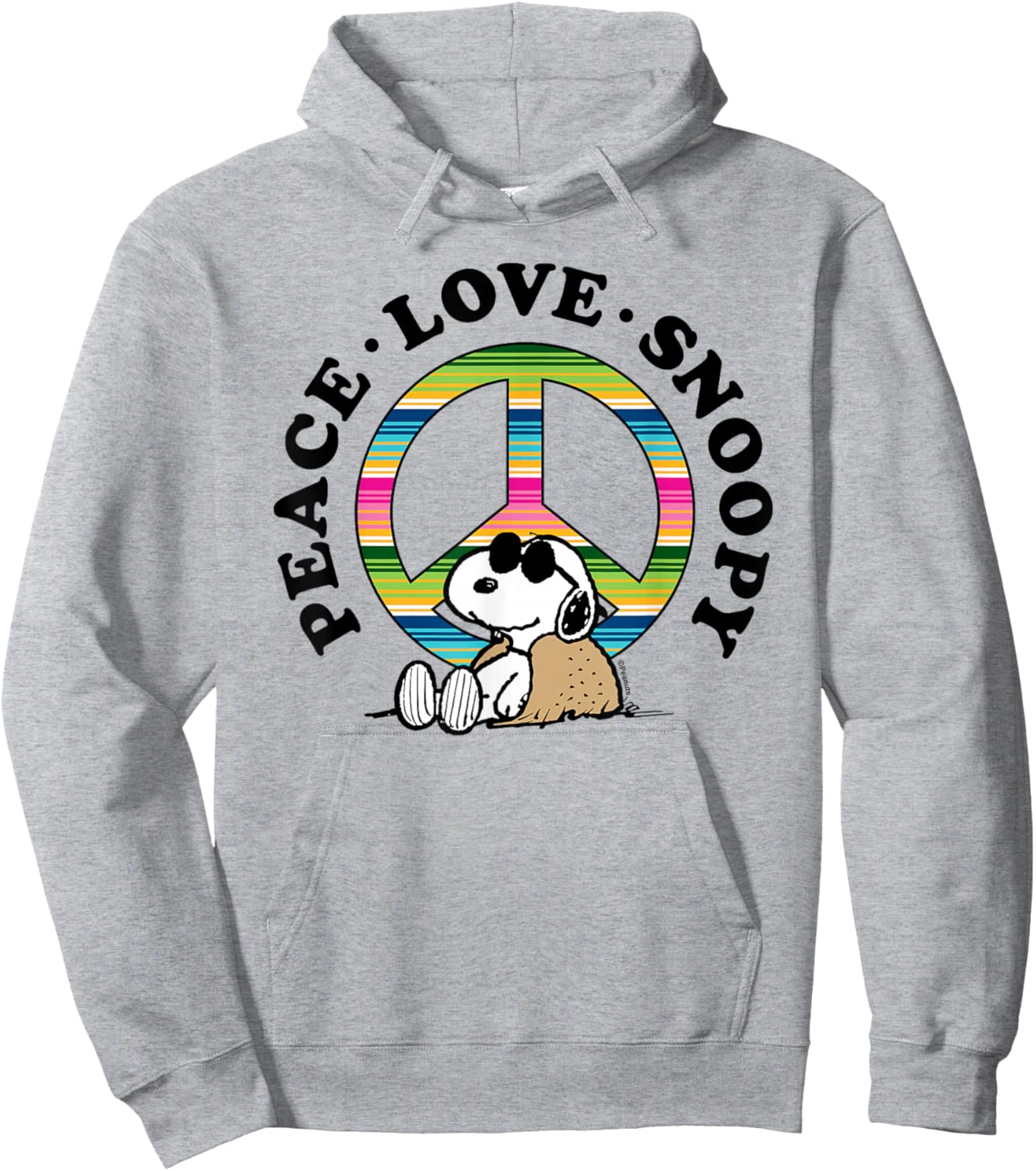 Peanuts - Peace Love Snoopy Hoodie - Hoodie | Ash