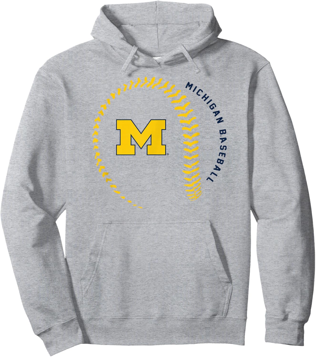 Michigan Wolverines Baseball Fastball White Hoodie - Hoodie | Ash