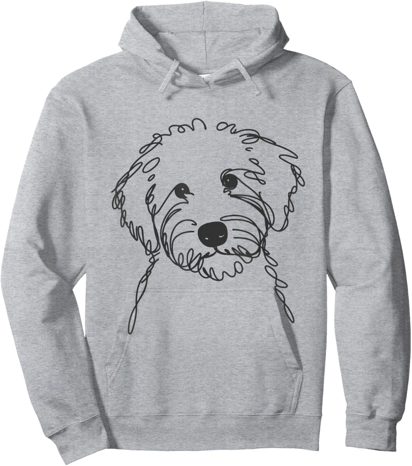 Line Art Dad Mom Dog - Sheepadoodle Hoodie - Hoodie | Ash