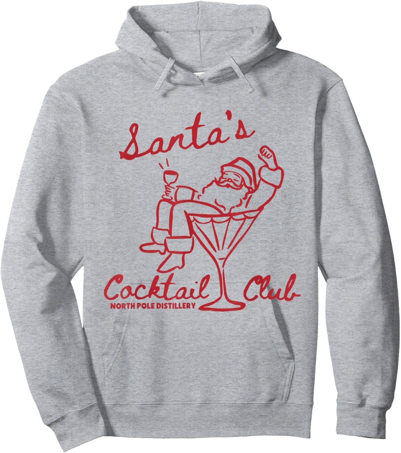 Santa's Cocktail Club North Pole Distillery Hoodie - Hoodie | Ash