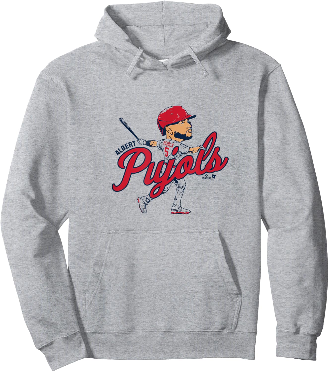 Albert Pujols - Caricature - St. Louis Baseball Hoodie - Hoodie | Ash