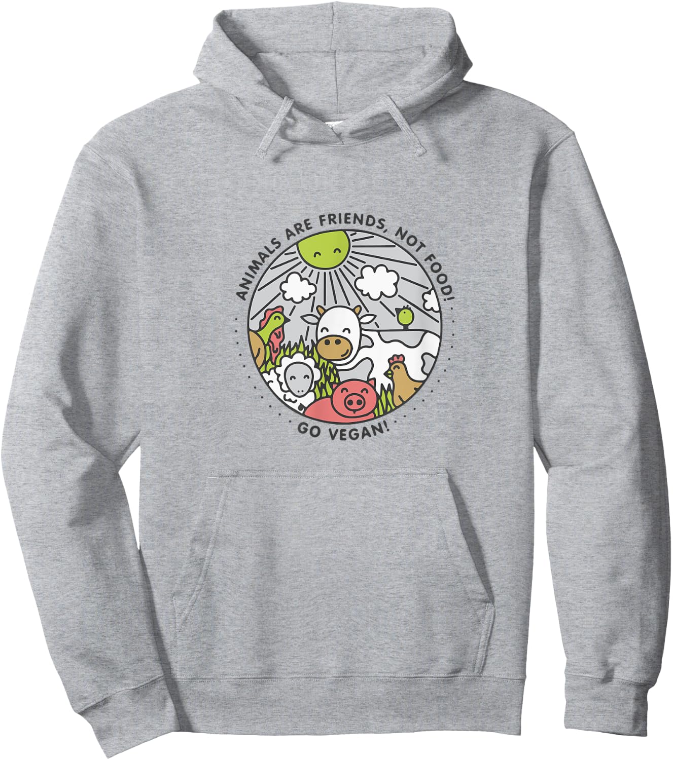 Animals Are Friends Not Food Vegan Shirt Hoodie - Hoodie | Ash