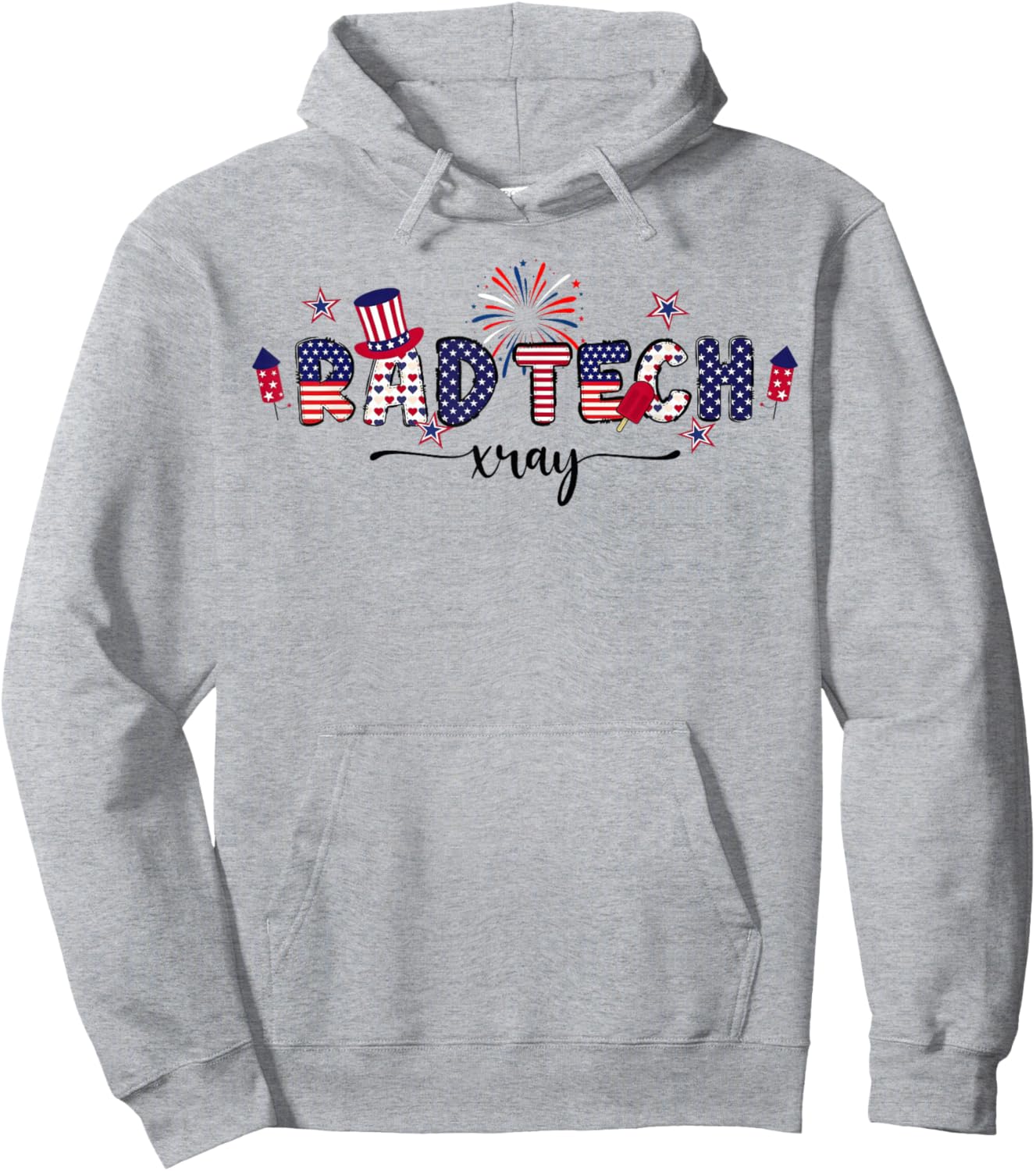 Rad Tech Xray Radiology Fireworks 4th Of July Hoodie - Hoodie | Ash