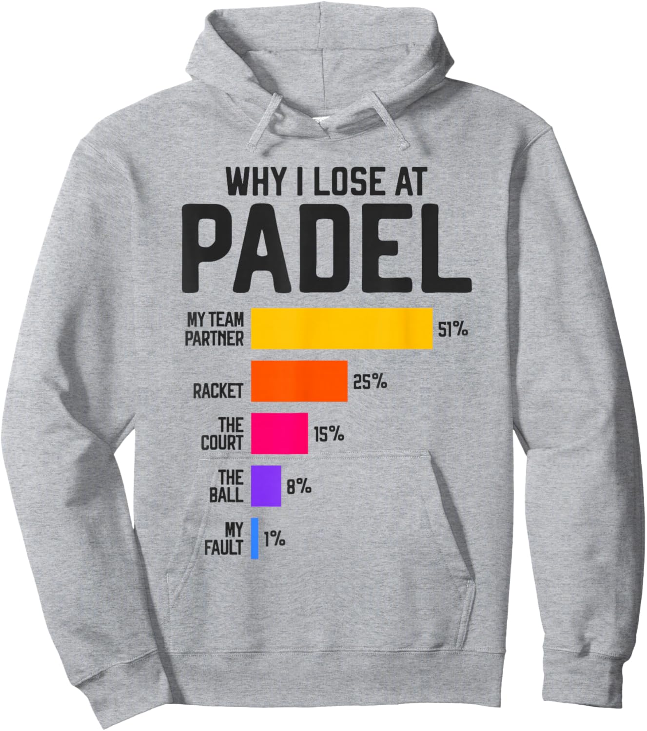 Why I Lose at Padel Tennis Funny Excuses Hoodie - Hoodie | Ash