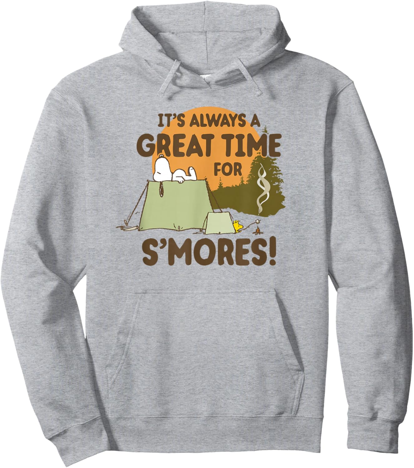 Peanuts - Smores Snoopy Woodstock Hoodie - Hoodie | Ash