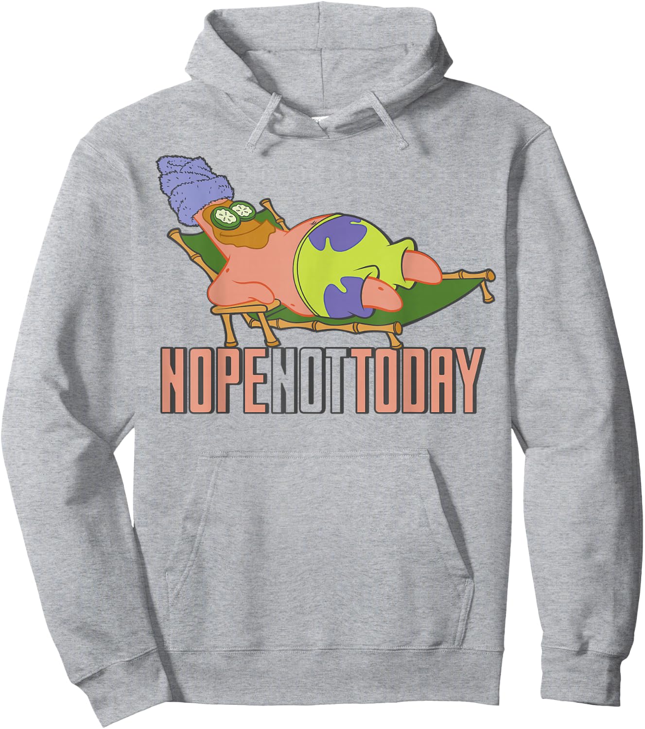 SpongeBob SquarePants Patrick Nope Not Today Hoodie - Hoodie | Ash