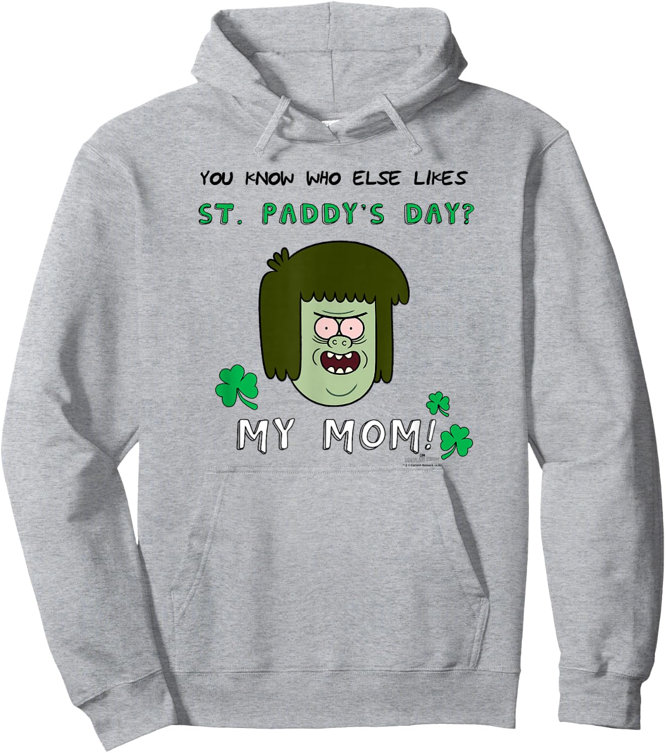 Regular Show Muscle Man My Mom Hoodie - Hoodie | Ash