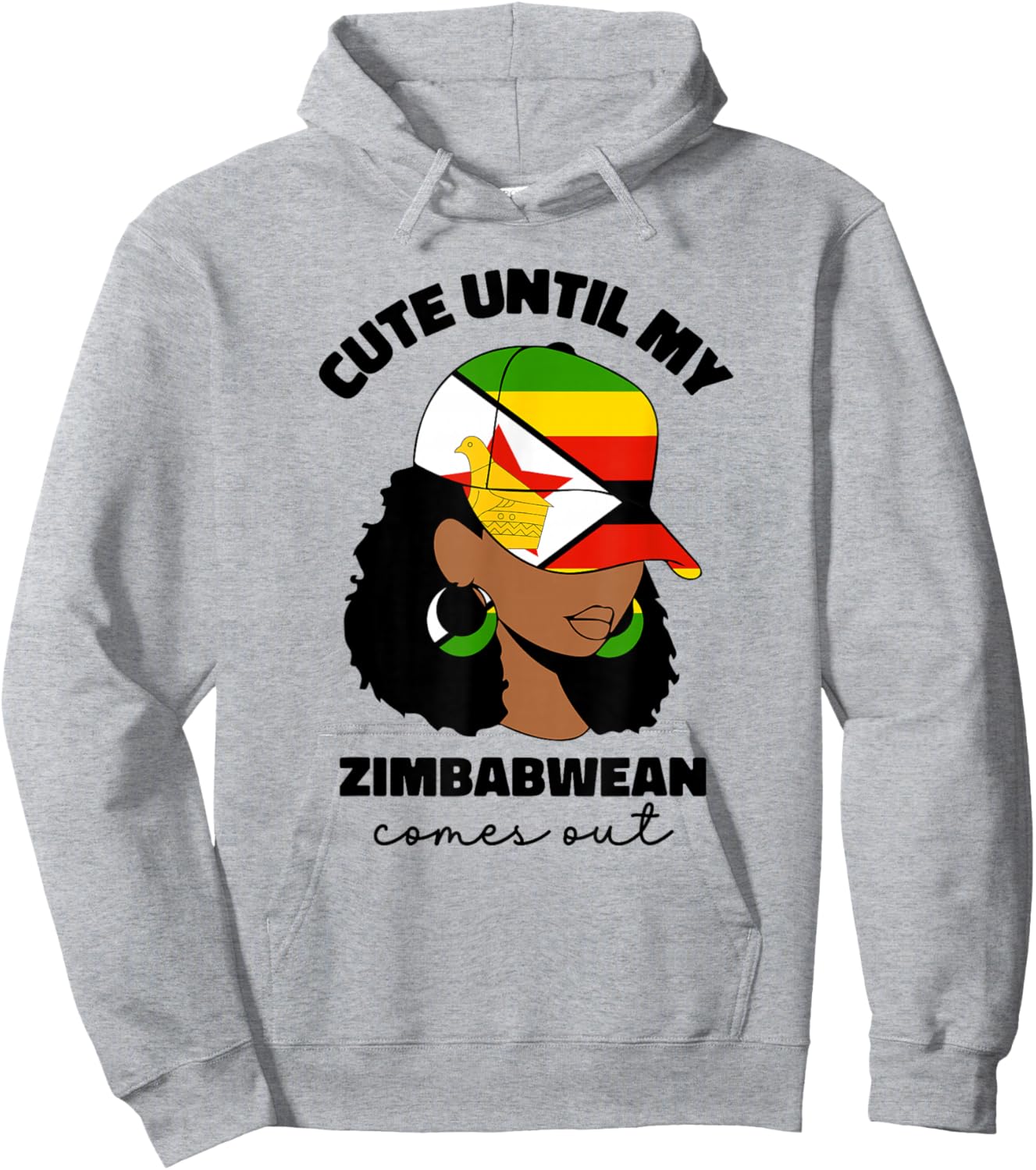 Proud Zimbabwe Flag Girl Zimbabwean Pride Roots Hoodie - Hoodie | Ash