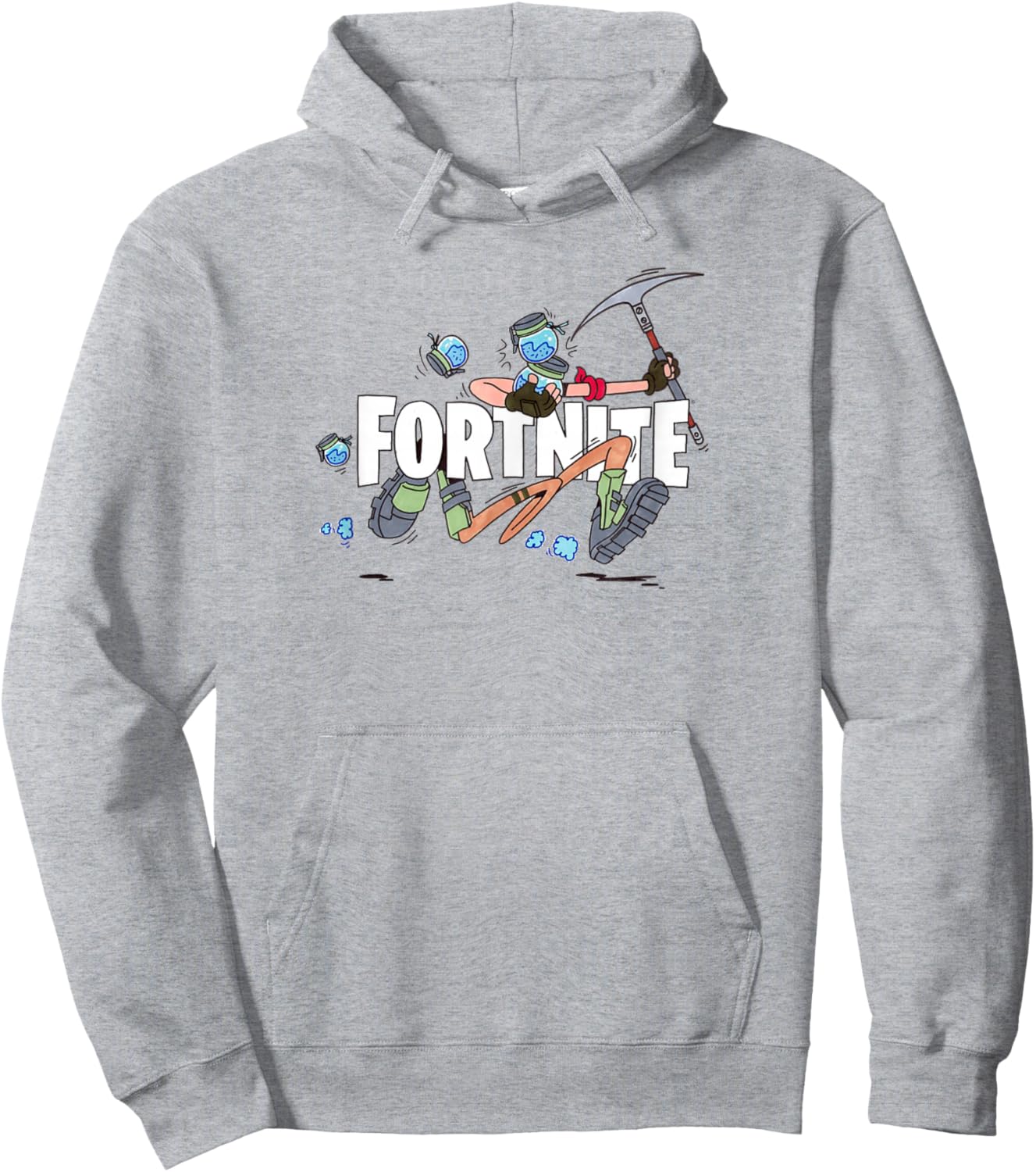 Fortnite Battle Royale Logo Run Hoodie - Hoodie | Ash