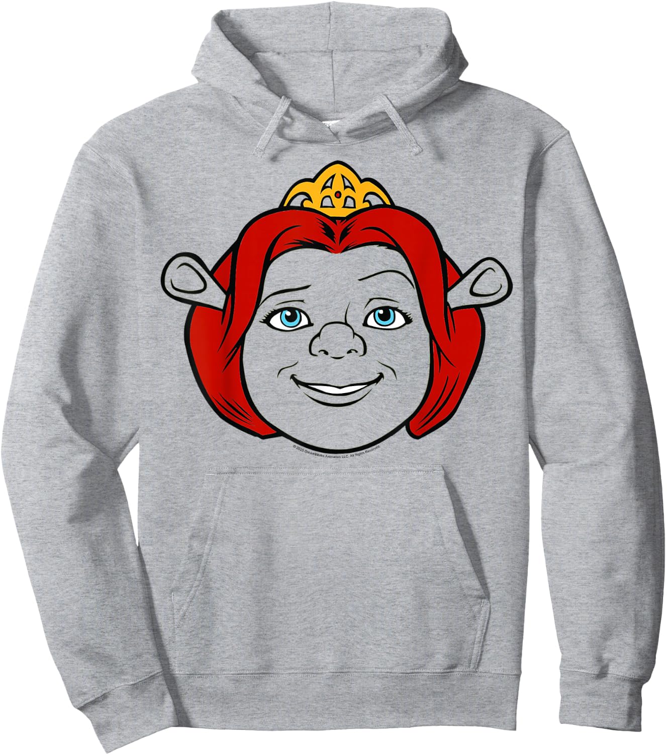 Shrek Fiona Big Face Outline Hoodie - Hoodie | Ash