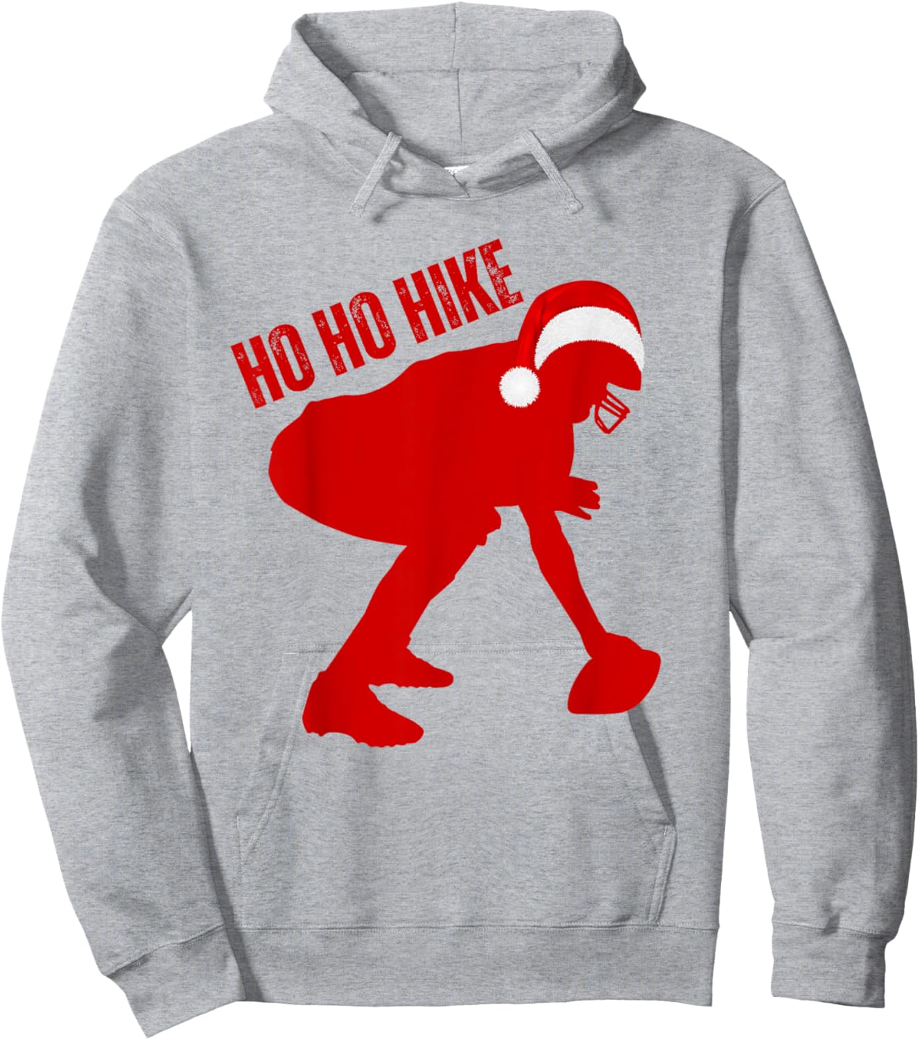 Christmas Football Center HO-HO-HIKE Hoodie - Hoodie | Ash