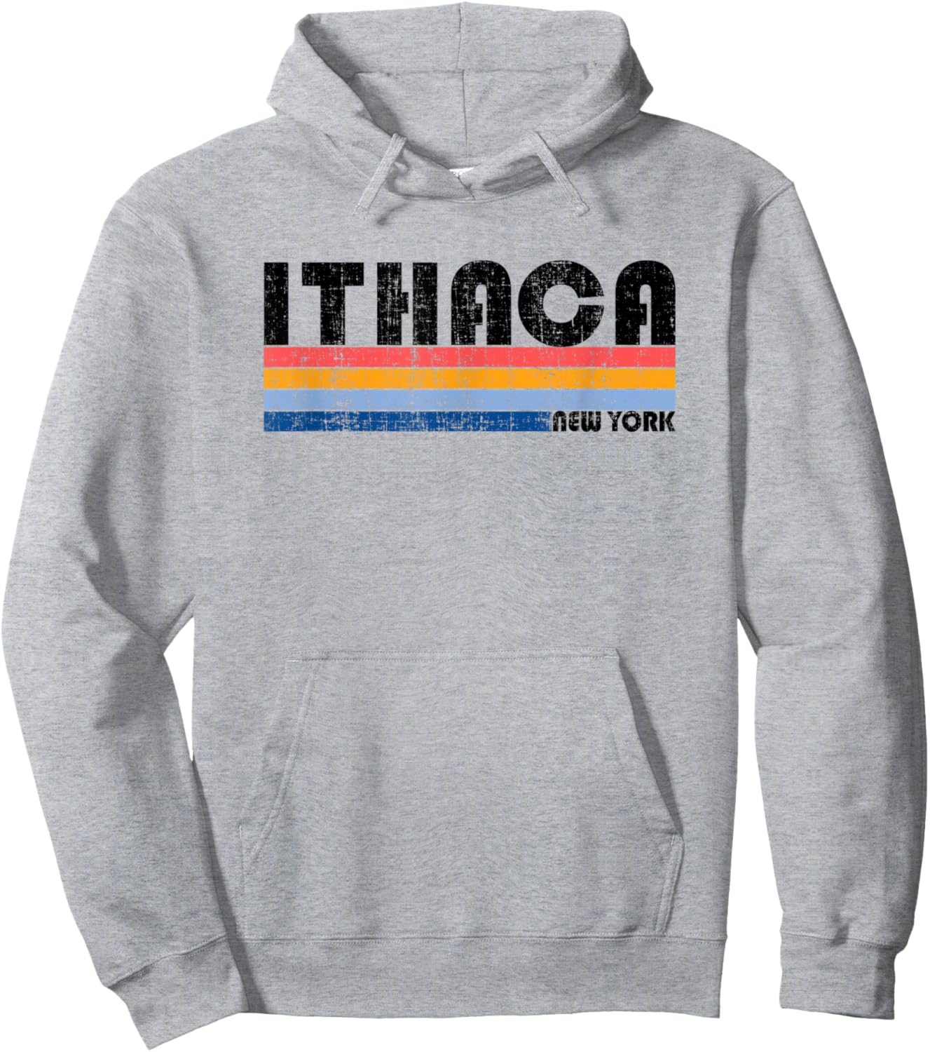 Vintage 70s 80s Style Ithaca, NY Hoodie - Hoodie | Ash