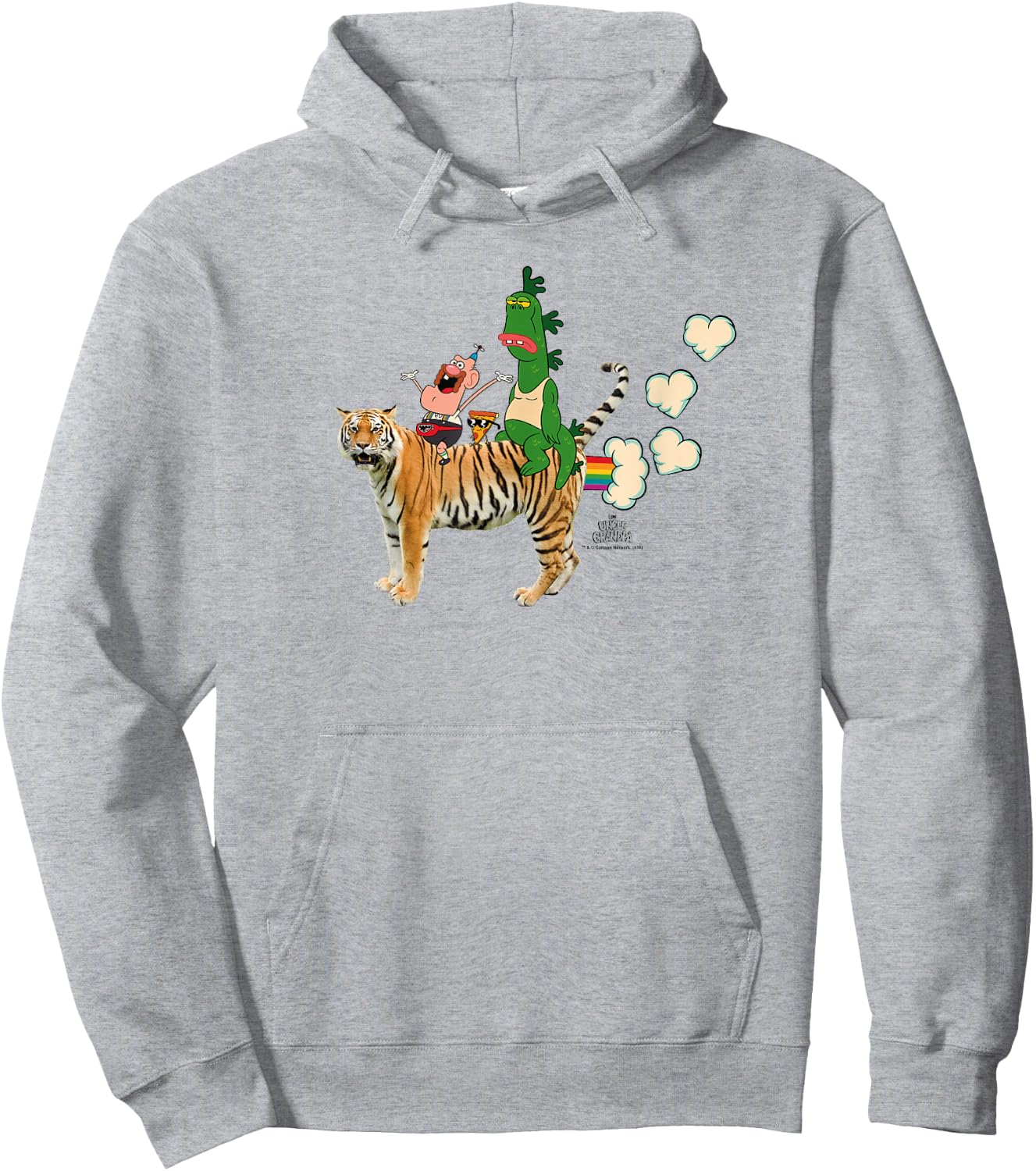 Uncle Grandpa Fart Hearts Hoodie - Hoodie | Ash